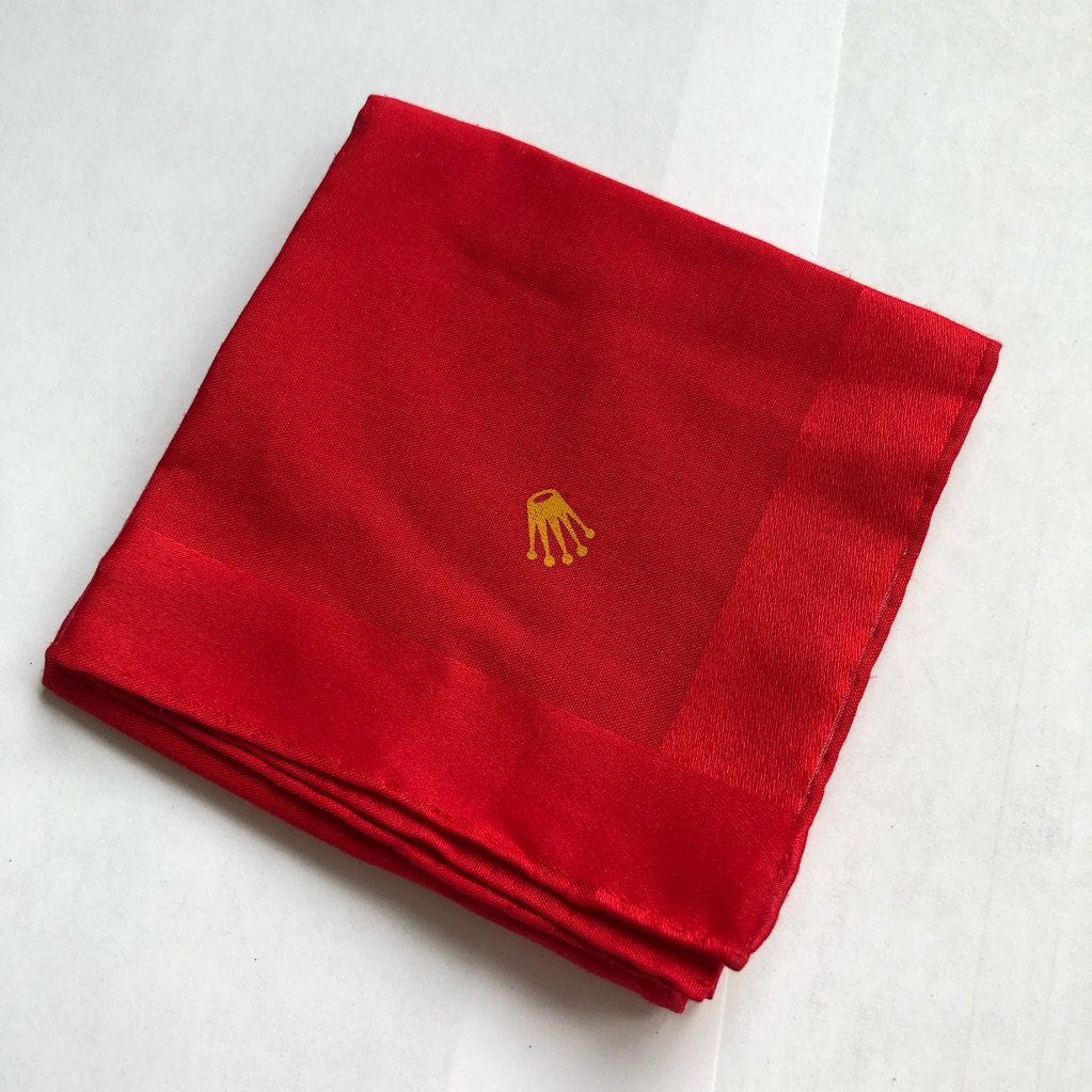 New Red Rolex Pocket Handkerchief Squire 12x12 Inches